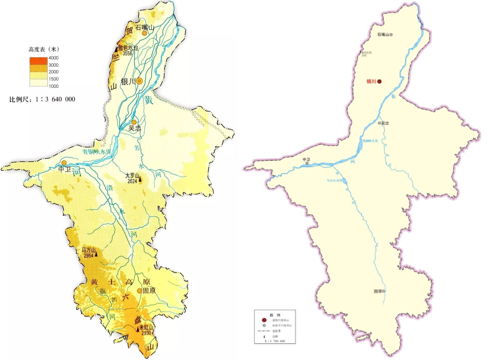 宁夏回族自治区地域分布图,宁夏回族自治区与哪些国家相邻