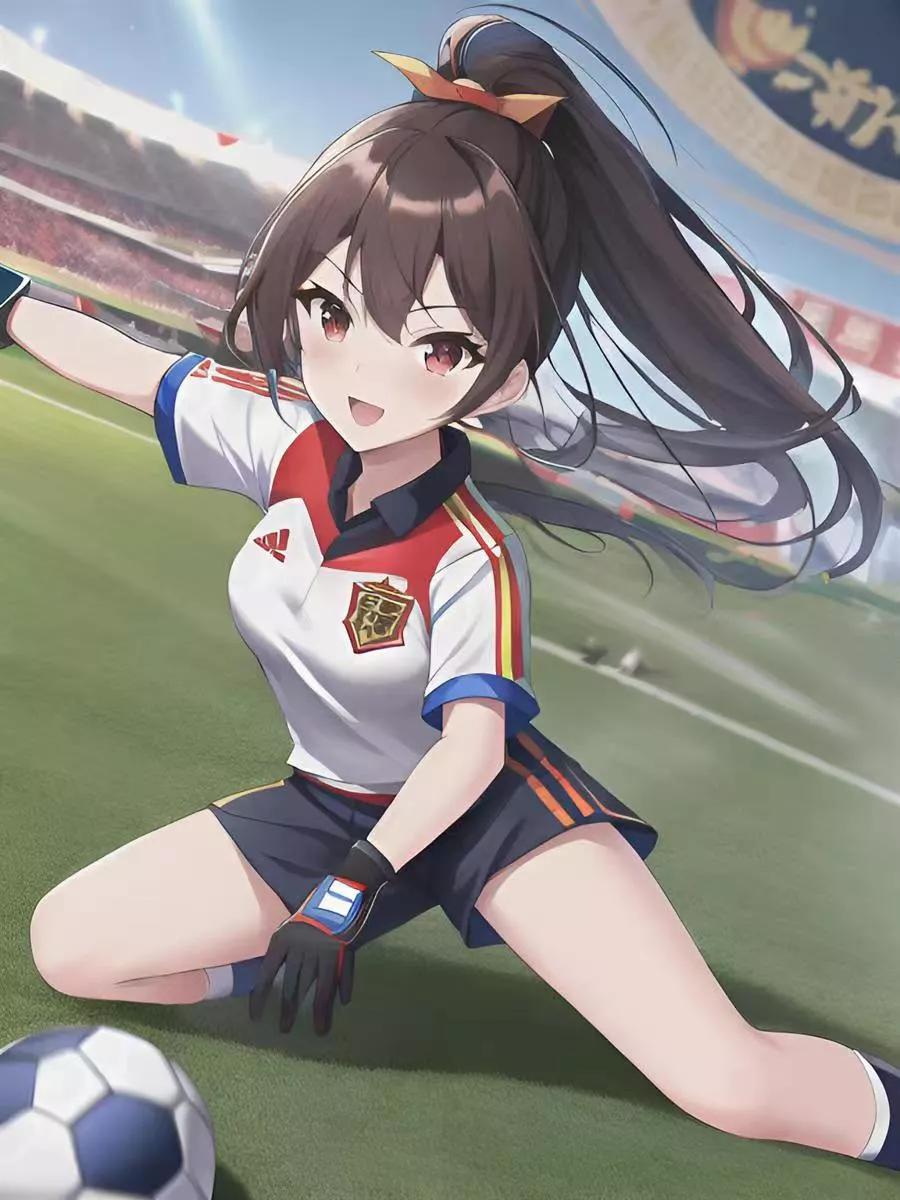 世界杯足球ai绘画,ai绘画二次元足球宝贝