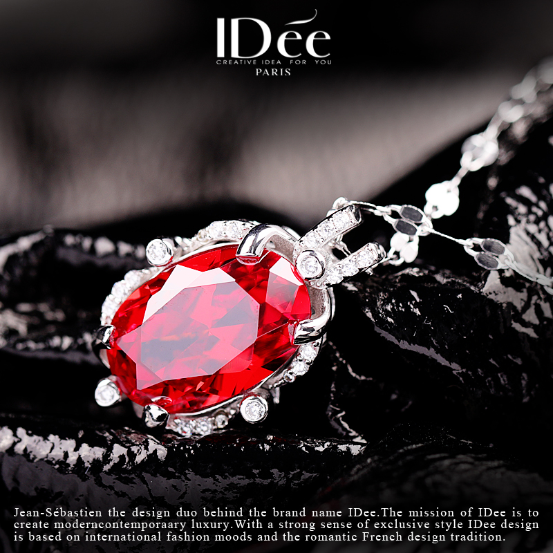 灵动百搭银项链,彩石项链轻奢小众高级感