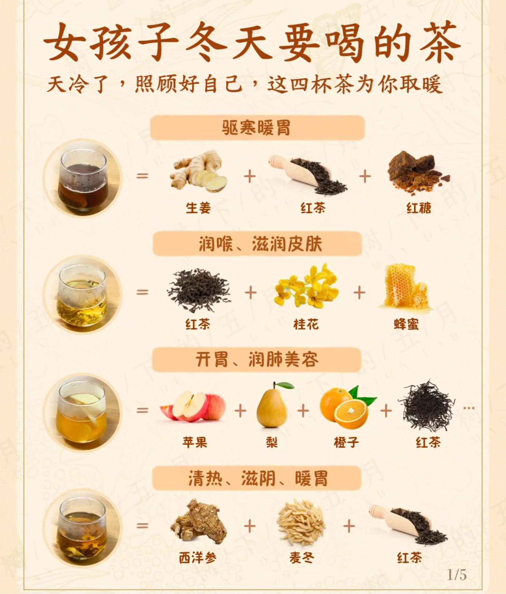 女孩子冬天要喝的茶饮,冬天泡水喝的饮品女生