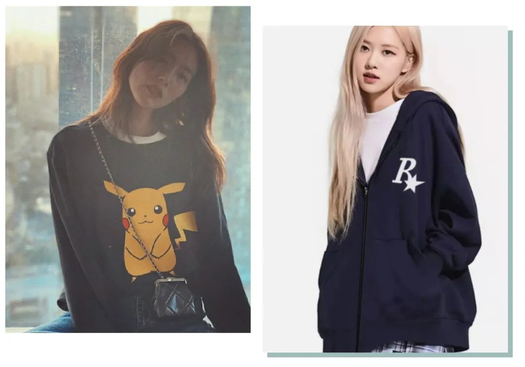 加绒卫衣单穿搭配长裙的穿法,有帽卫衣搭配无帽卫衣穿法