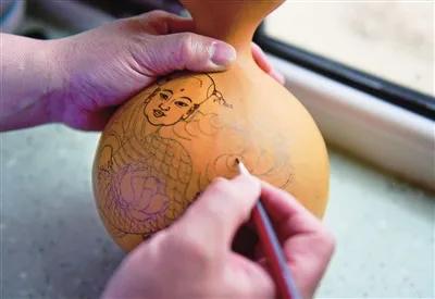 民间工艺美术葫芦烙画,淄博葫芦烙画