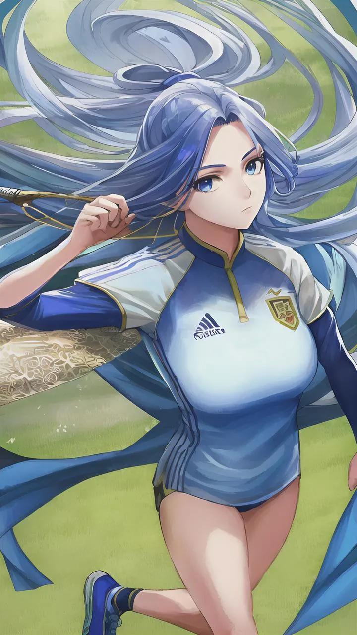 世界杯足球宝贝彩妆绘画,ai绘画足球少女