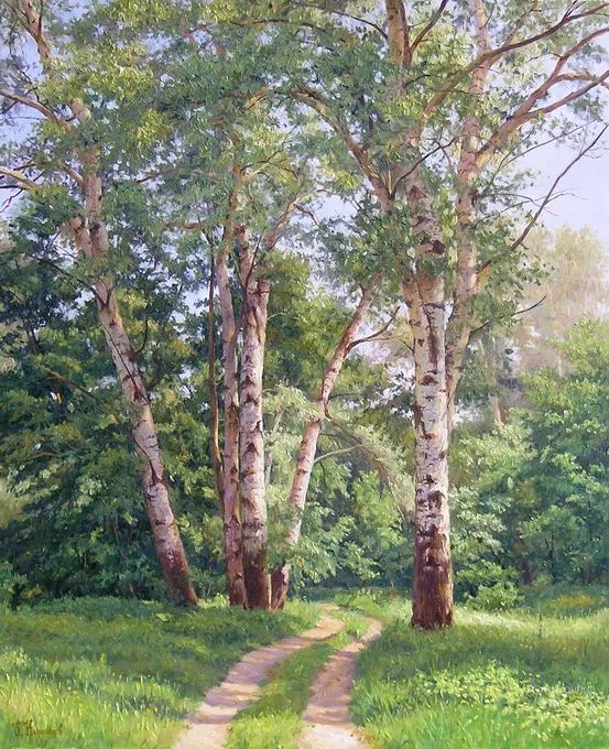 光影很强的油画风景,这油画太美了把光影画到了极致