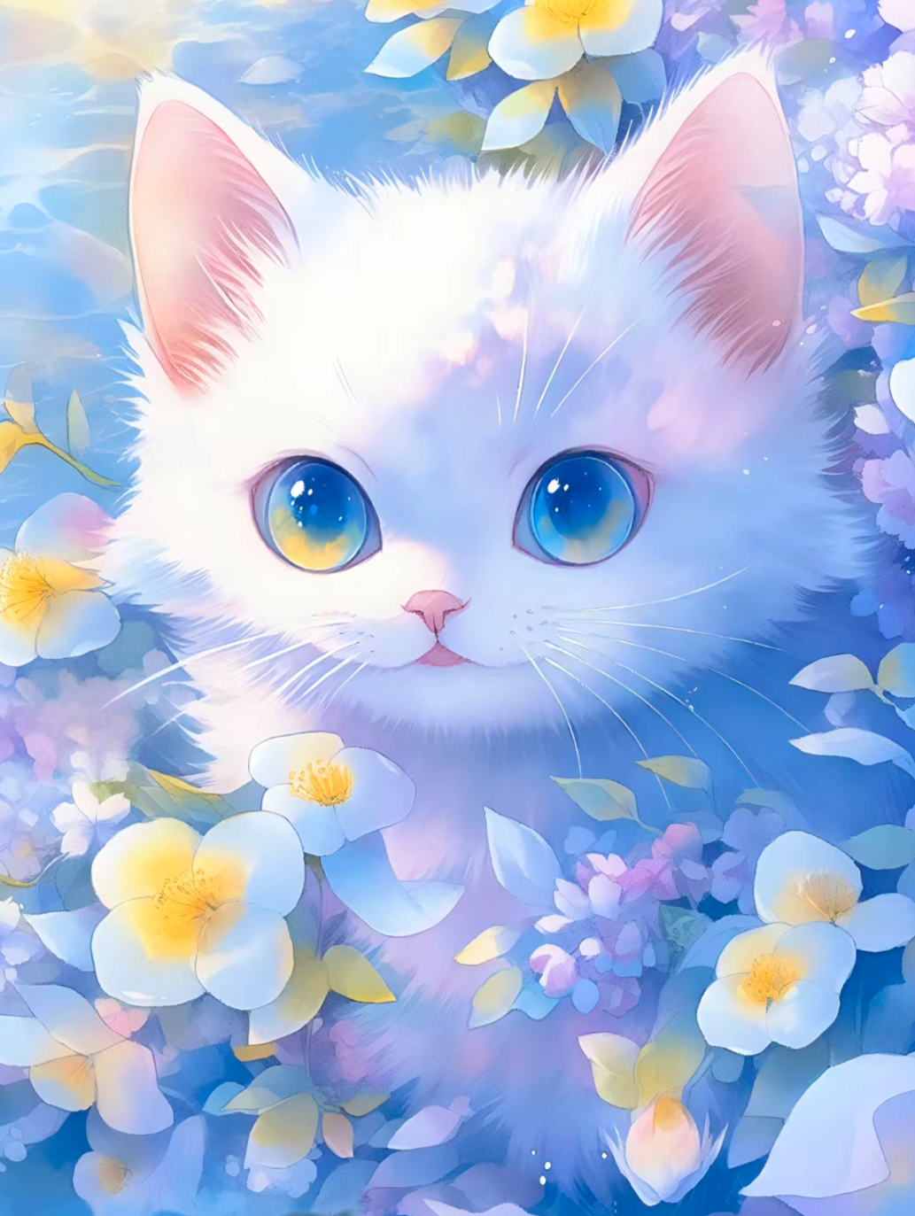 猫咪高清壁纸4k全屏60帧,萌萌哒粉色花篮里的猫咪图片壁纸