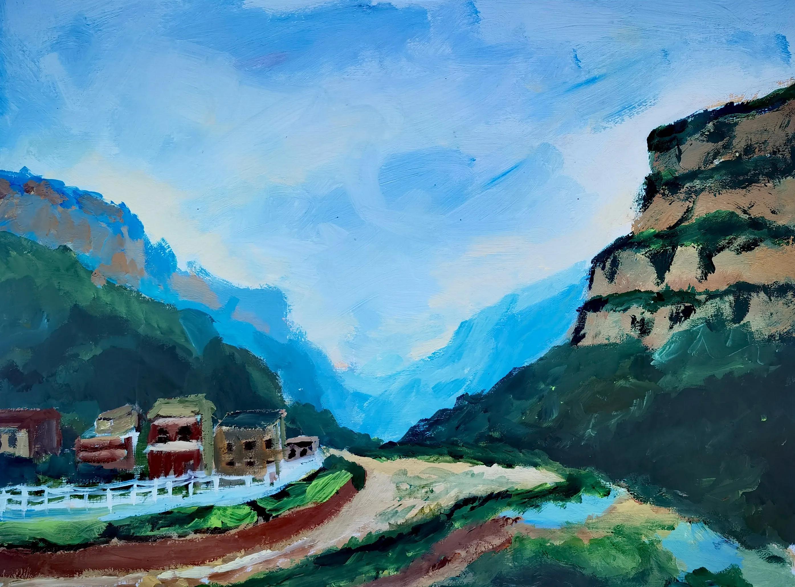 叶县迎国庆书画展,叶县融通实验高中国庆画展