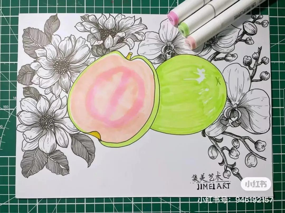 彩铅画出马克笔的效果,彩铅马克笔混合画