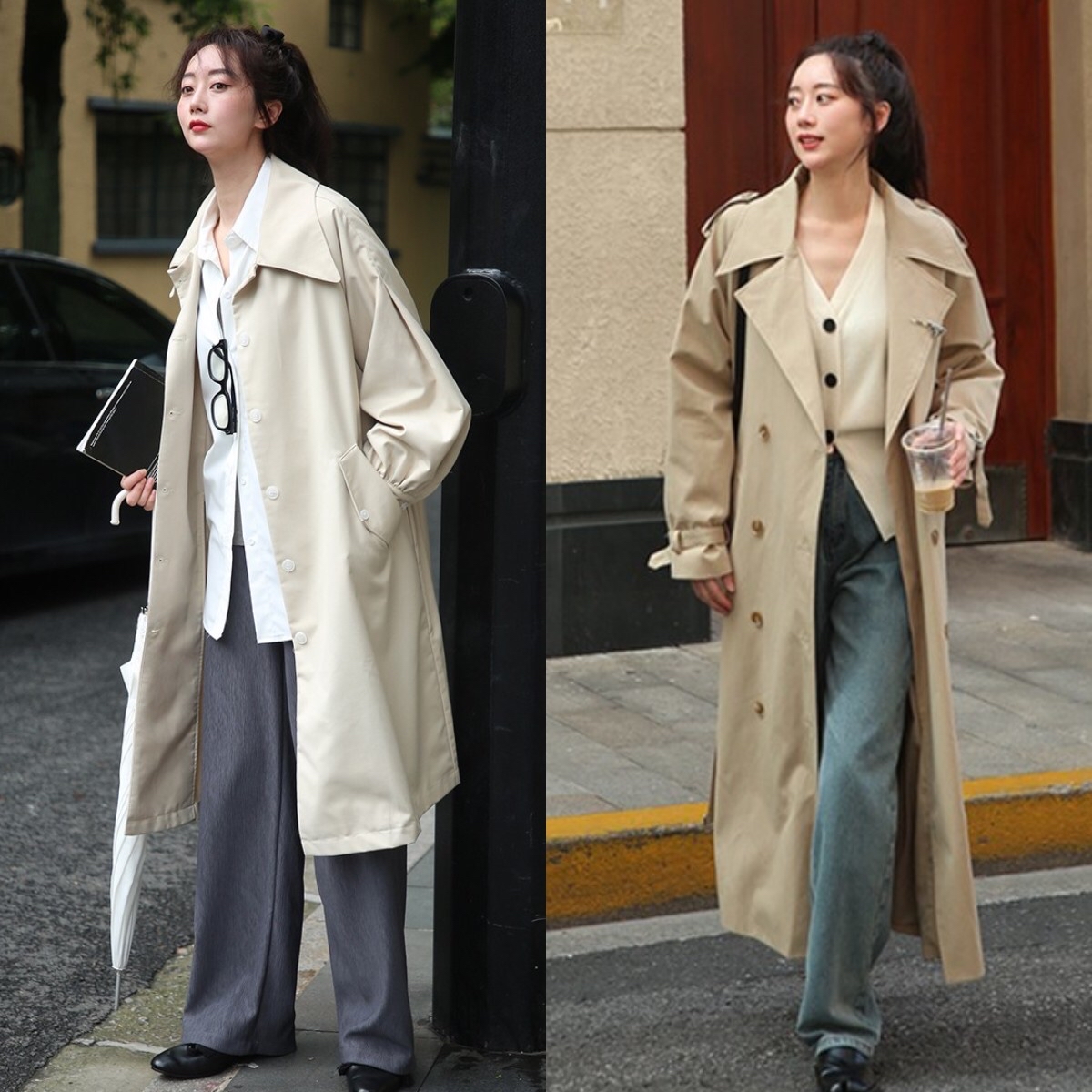 中款风衣怎么搭配鞋子和裤子好看,穿风衣搭配什么裤子什么鞋子