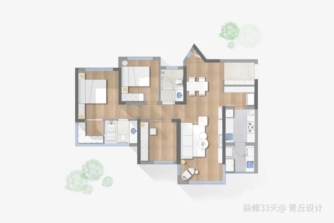 106㎡久住不腻的二人世界，你可以永远相信简约原木系