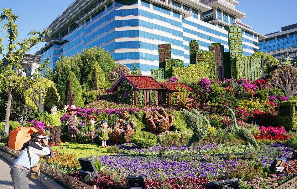 喜迎国庆立体花坛,国庆花坛景观图片