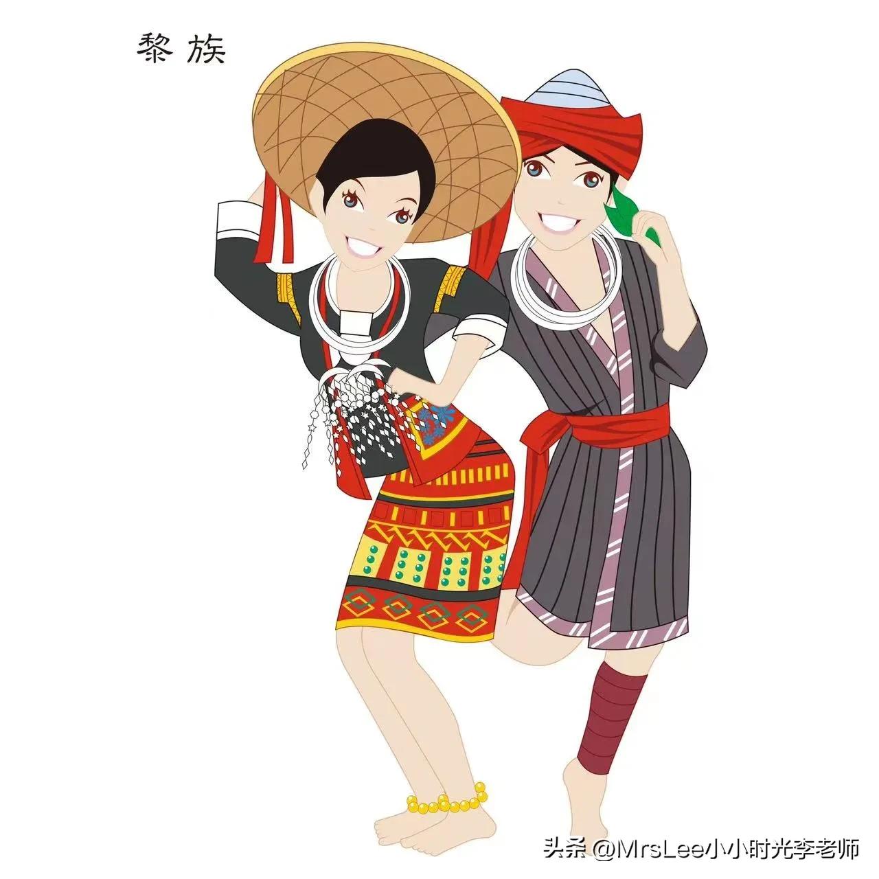 56个民族插图单人,56个民族插图画