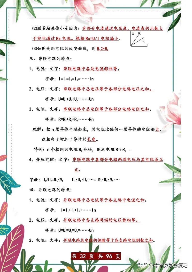 中考物理总复习：八九年级知识点归纳总结（直接打印），请收藏