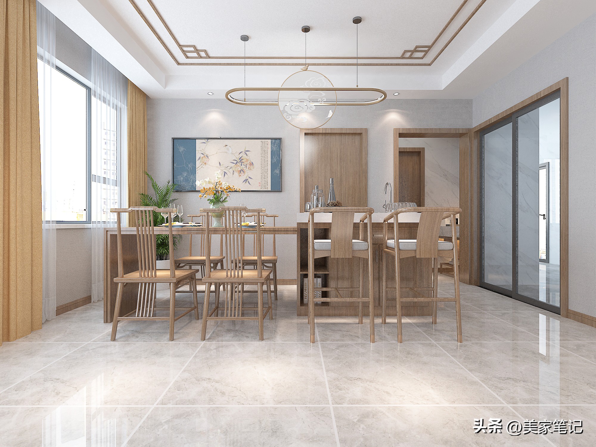 90平米原木玄关效果图,原木风格治愈系玄关