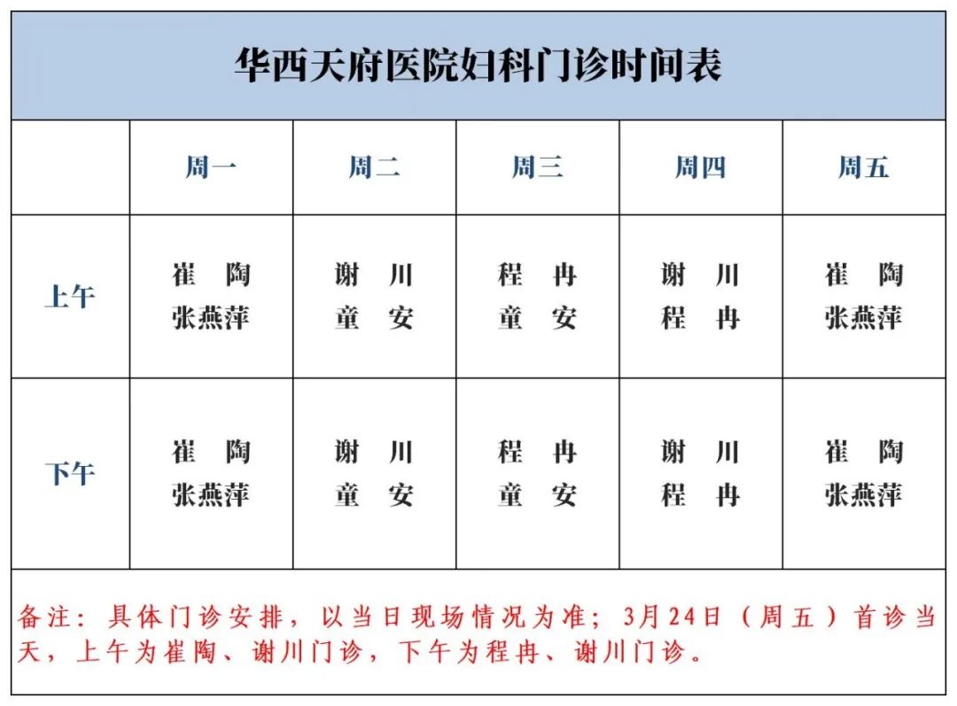 就在明天！华西天府医院妇科门诊开诊