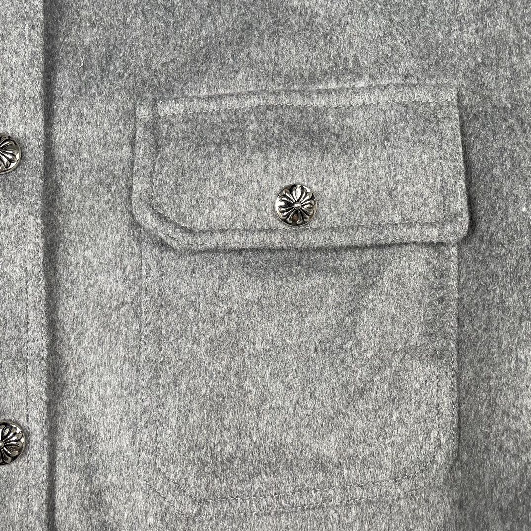 ChormeHearts克罗心CH22FW银扣羊绒衬衫夹克外套