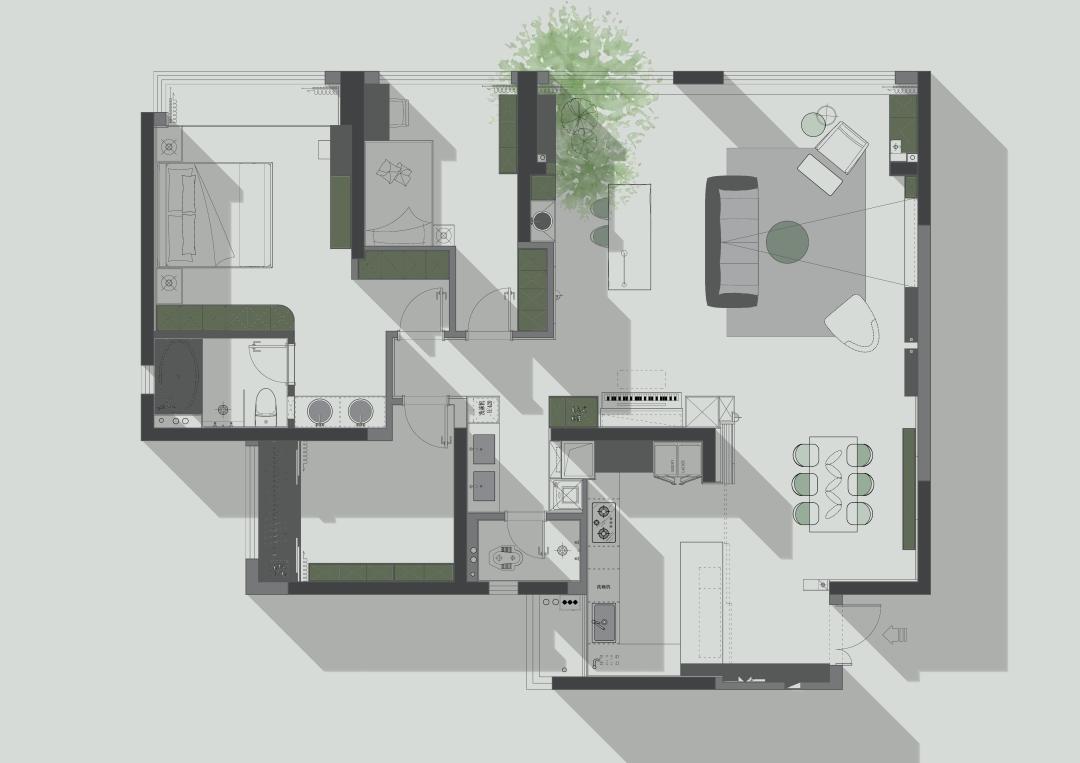 120平意式轻奢设计,130平米意式轻奢风格