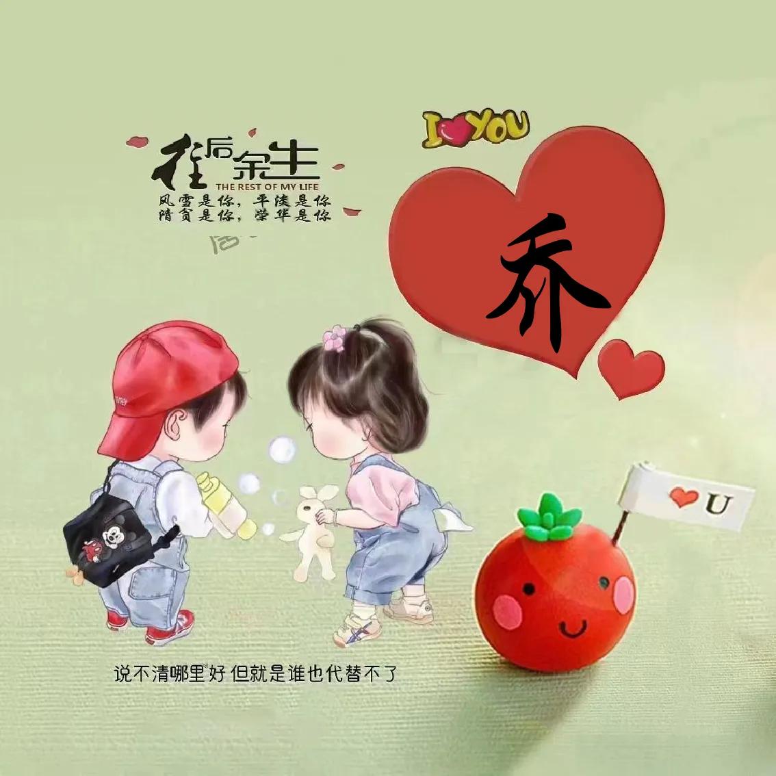 往后余生情侣头像,带有姓氏的可爱情侣头像