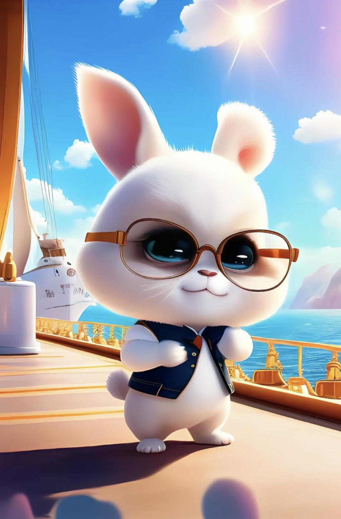 萌到爆可爱壁纸卡通兔,可爱的星空兔兔壁纸图片