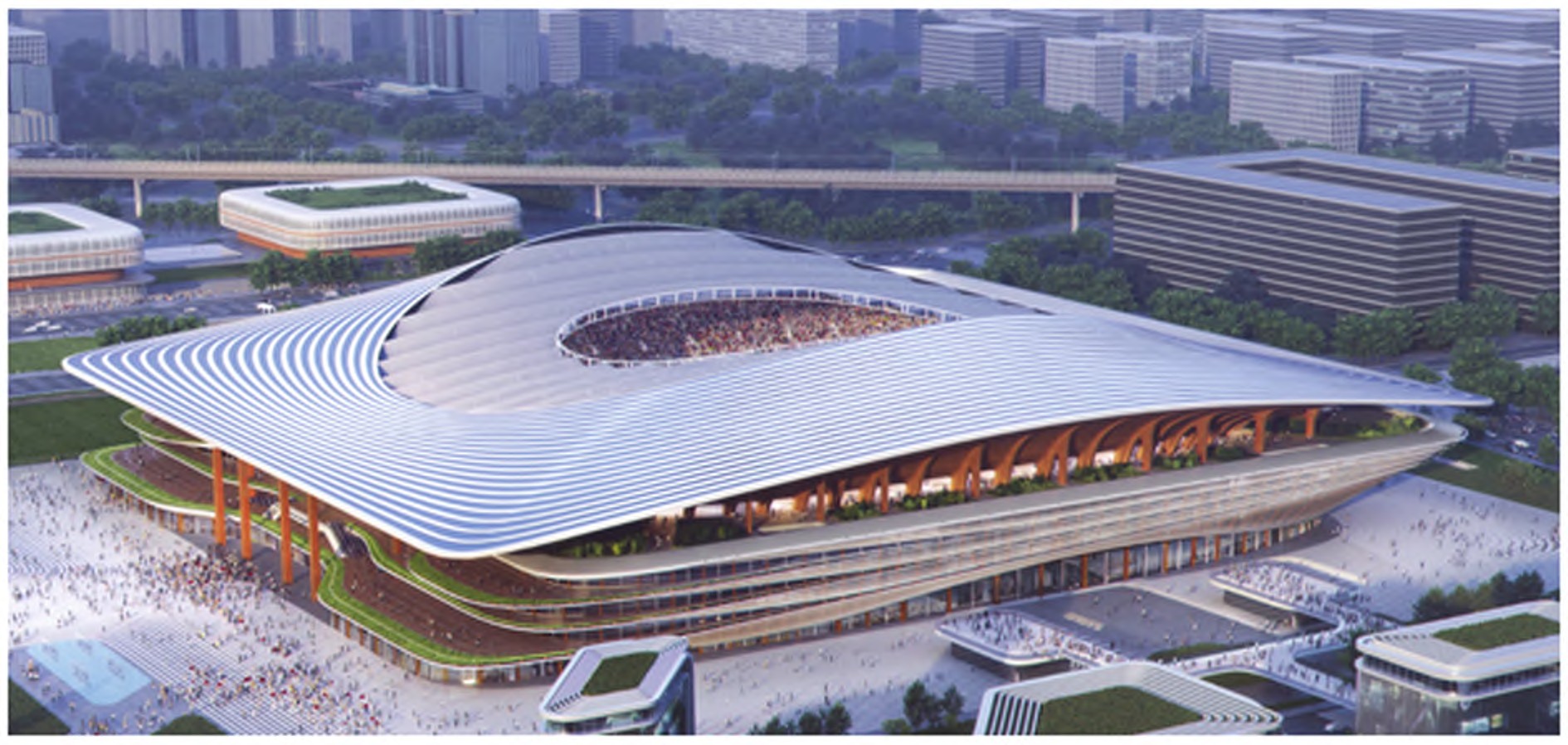 西安国际足球中心设计漂亮,西安国际足球中心屋盖结构