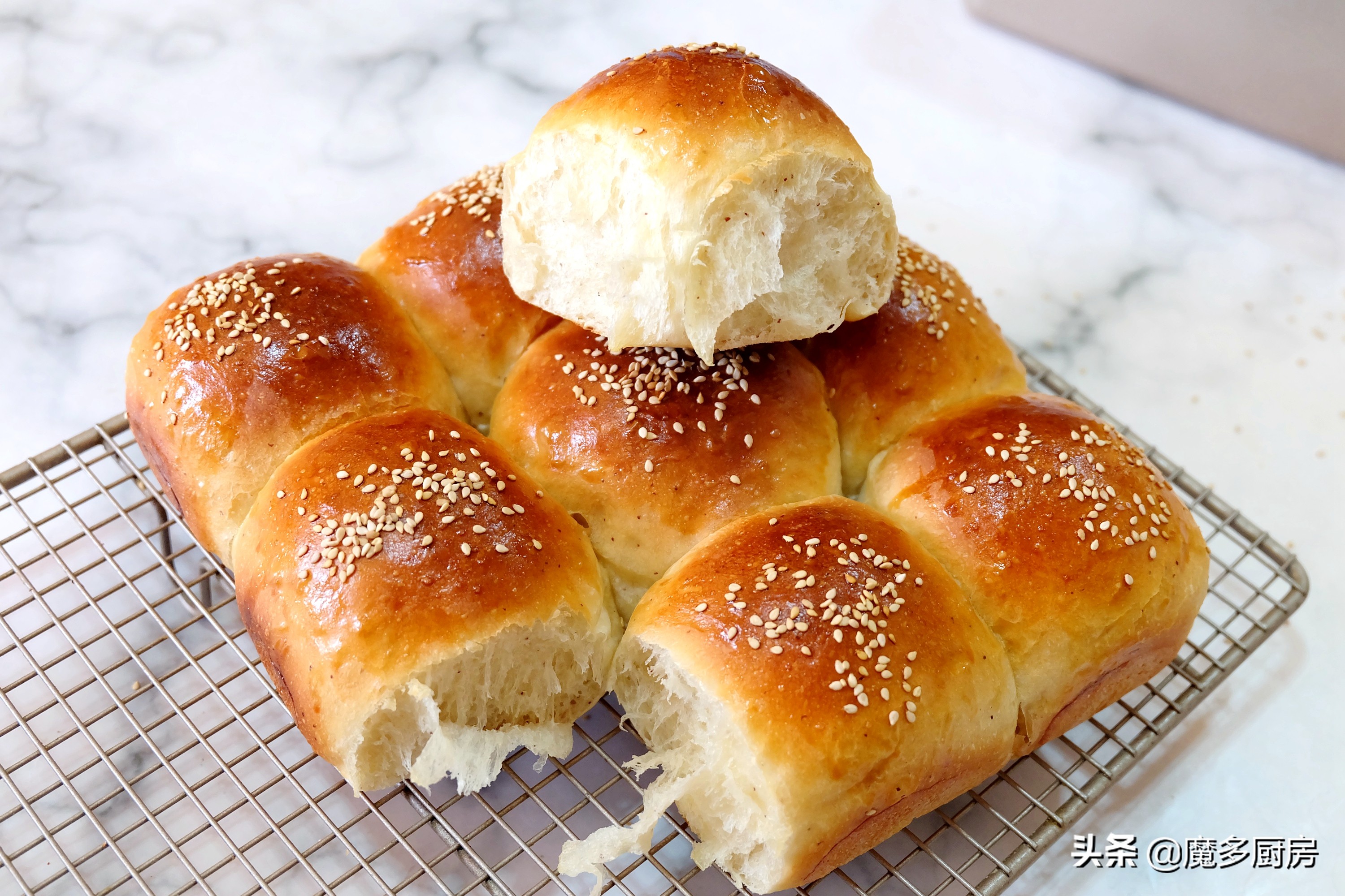 用面包做美食简单又好吃不用黄油,粗粮面包全麦无糖小面包