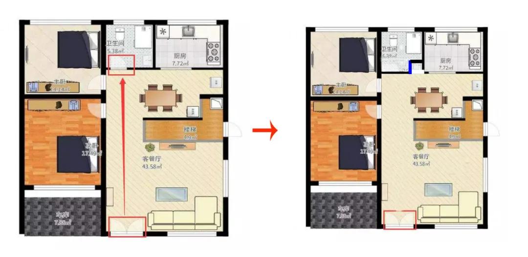 入户门正对着卫生间解决方法,入户正对卫生间化解方案