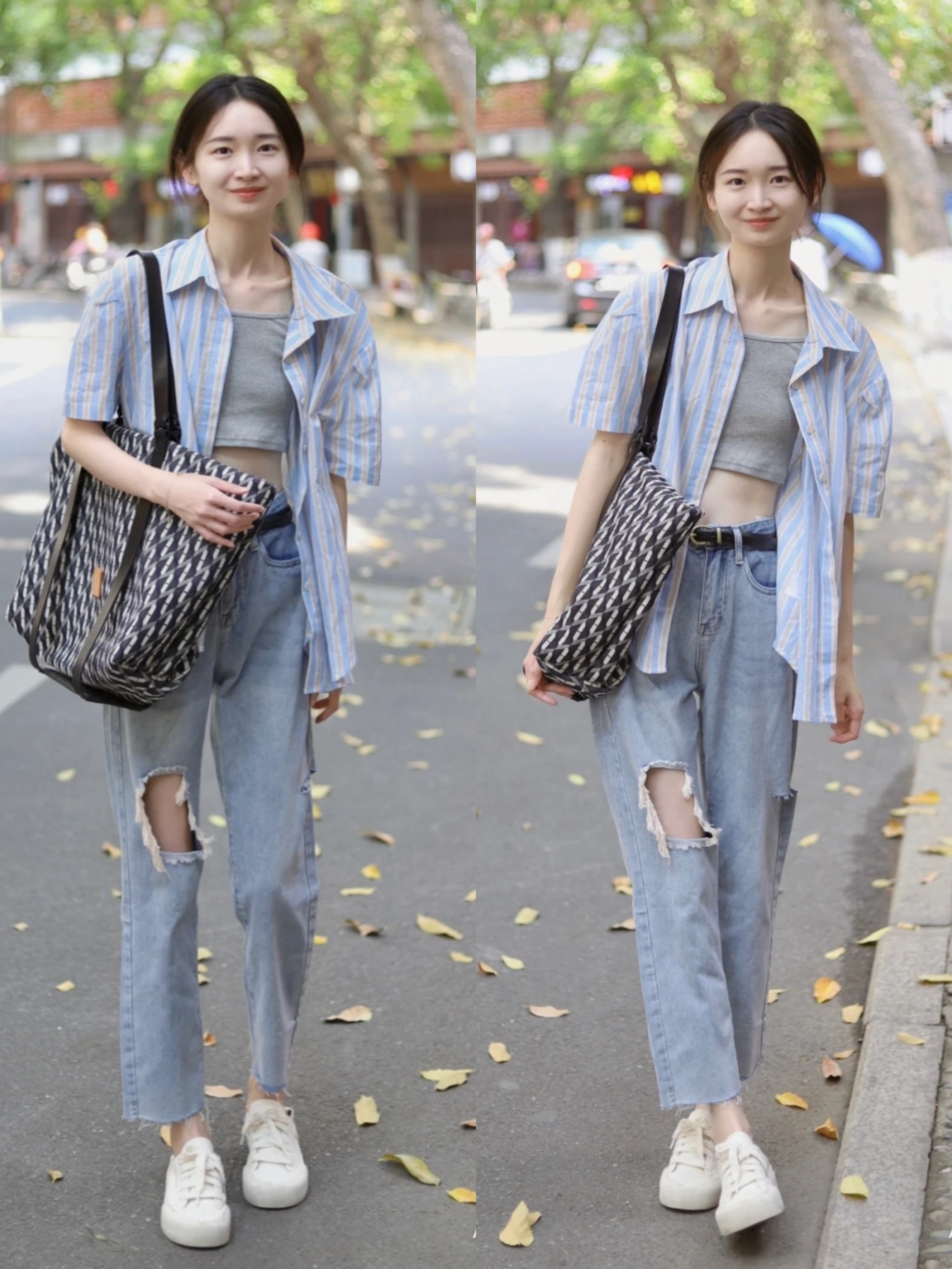 厚衬衣外穿的多种穿法,外穿白衬衫穿法夏季