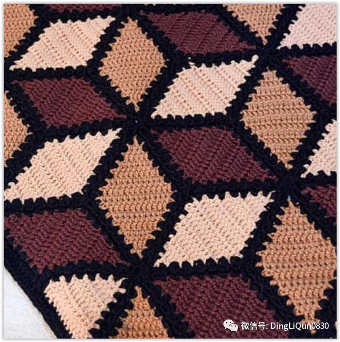 钩针编织教程简单好看毯子,一片式钩针沙发毯图解