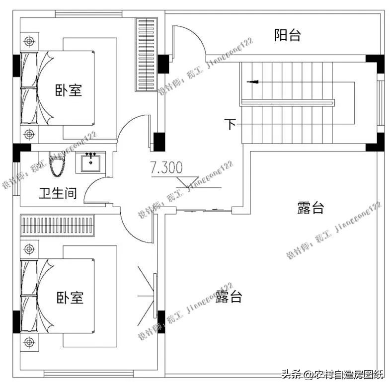 自建120平三层现代风小别墅设计图,自建120平三层中式小别墅设计图