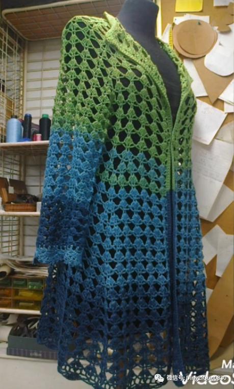 钩针短款开衫编织图解,钩针编织衣服成人开衫教程完整的