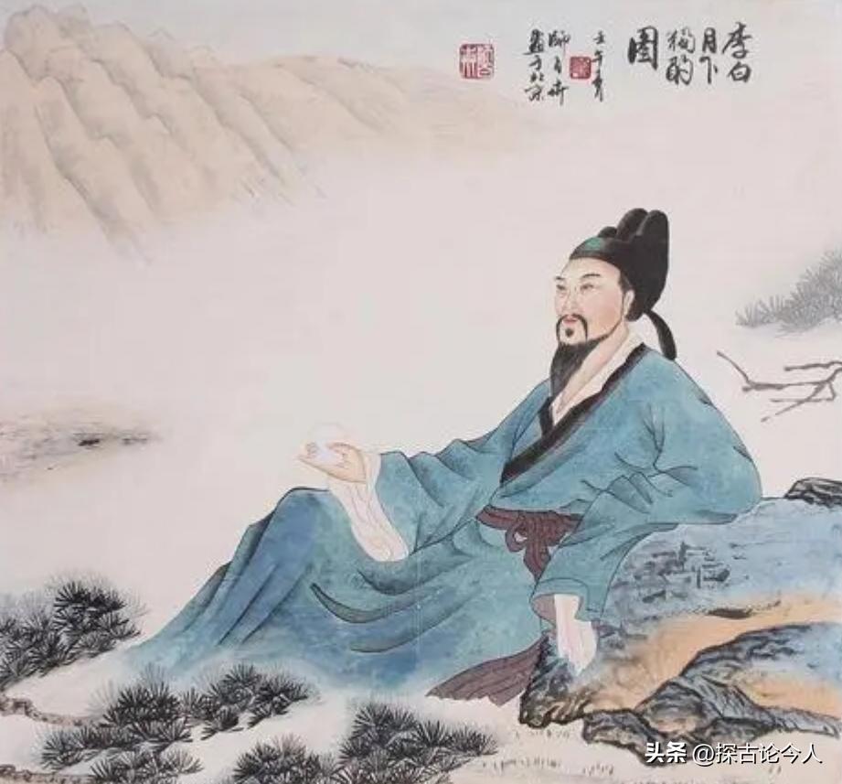 探寻李白诗歌中的意象表达,李白人物写实速写画