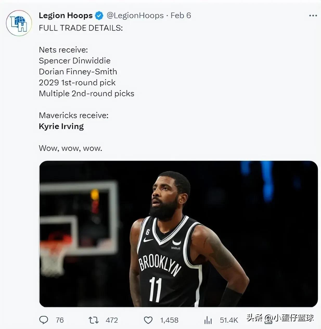 曝欧文将交易至独行侠队,欧文被交易至独行侠东契奇的反应