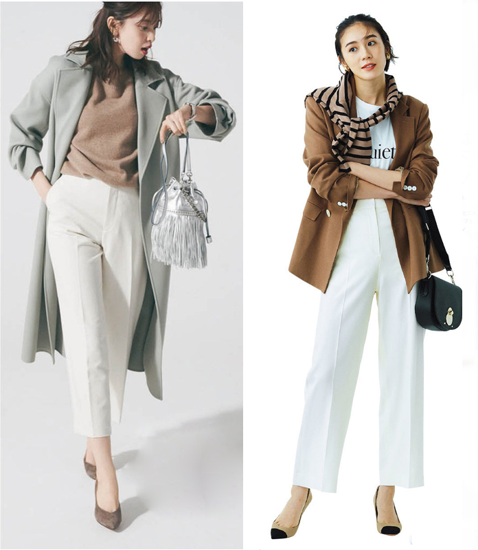 白裤子秋冬搭配白衬衣毛衣,适合搭白色裤子的毛衣外套