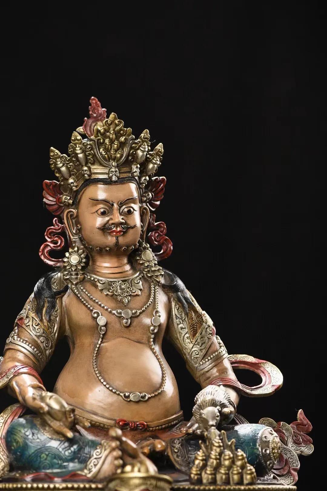 黄财神铜佛像图片大全,铜黄财神造像高清图片