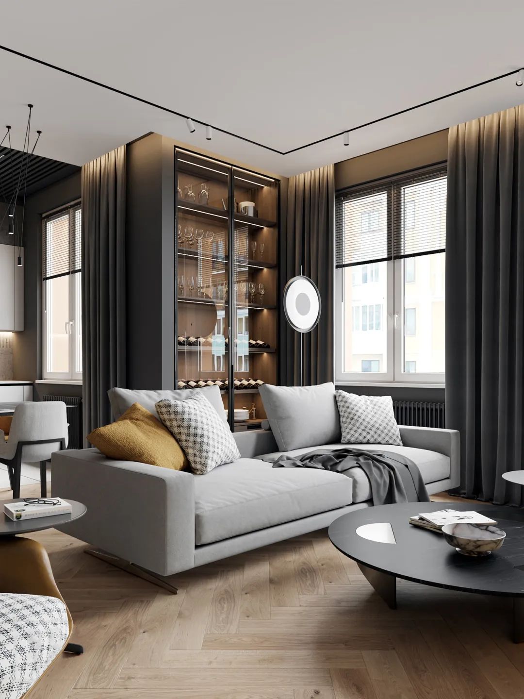 120平高级灰装修效果图,轻奢风装修高级灰120平价格