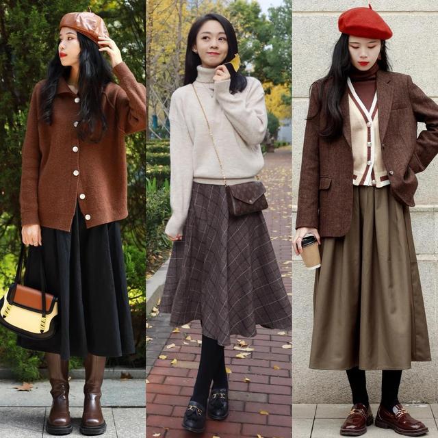 今年大火的“半身裙”，配对鞋子气质优雅，适合40+岁的女人