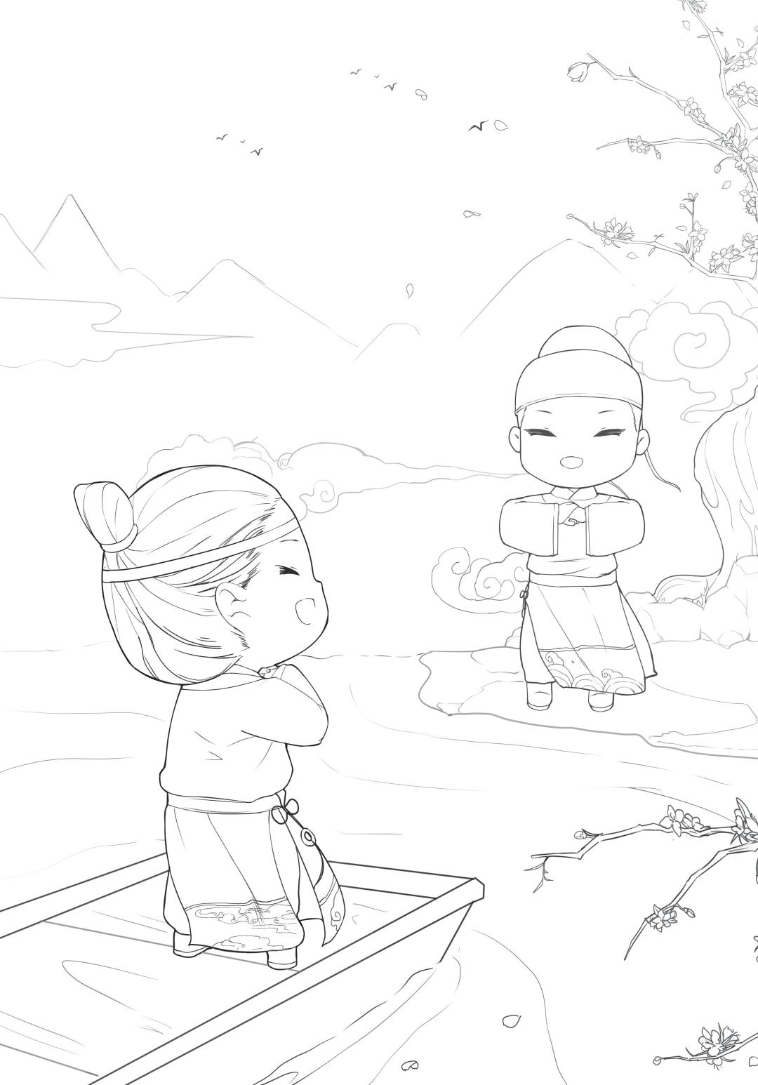 简笔诗词画,古诗画绘画最简单的