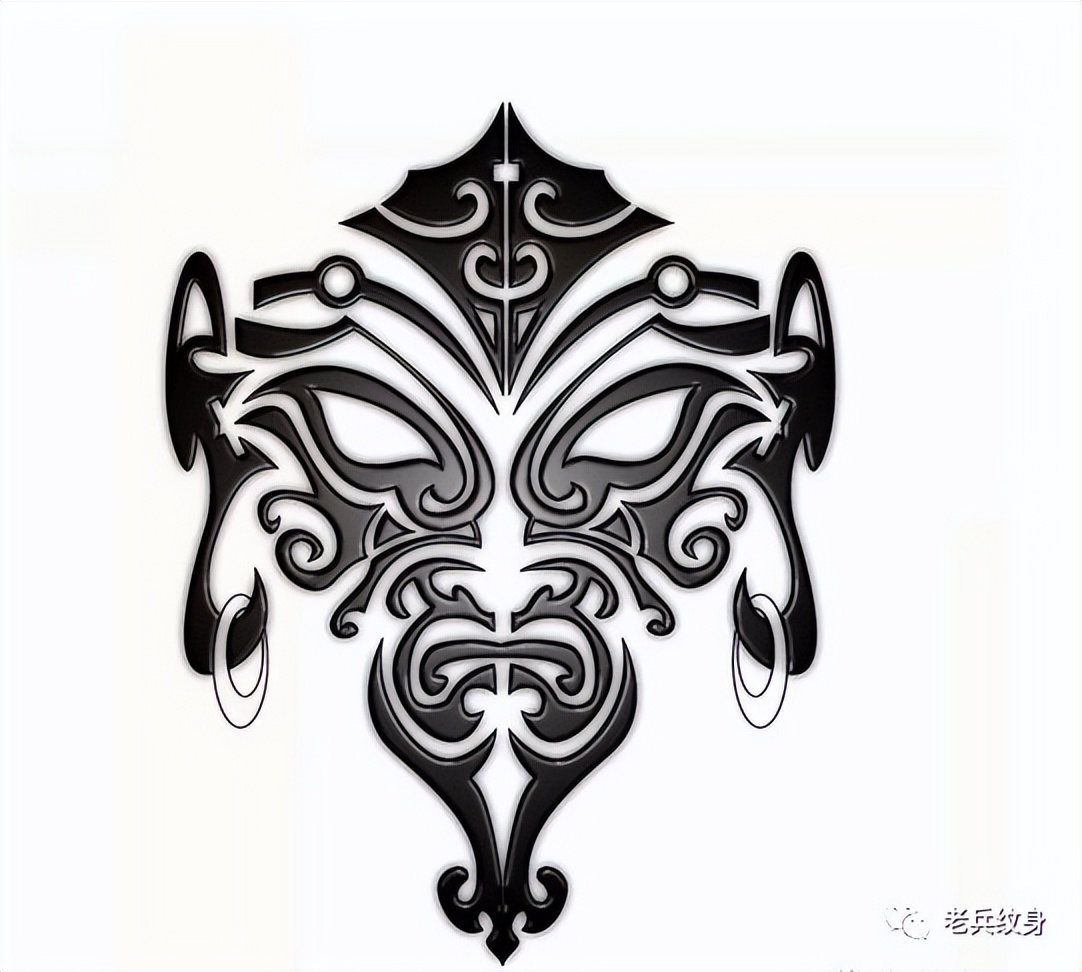 部落图腾纹身图案,部落图腾纹身竖花朵