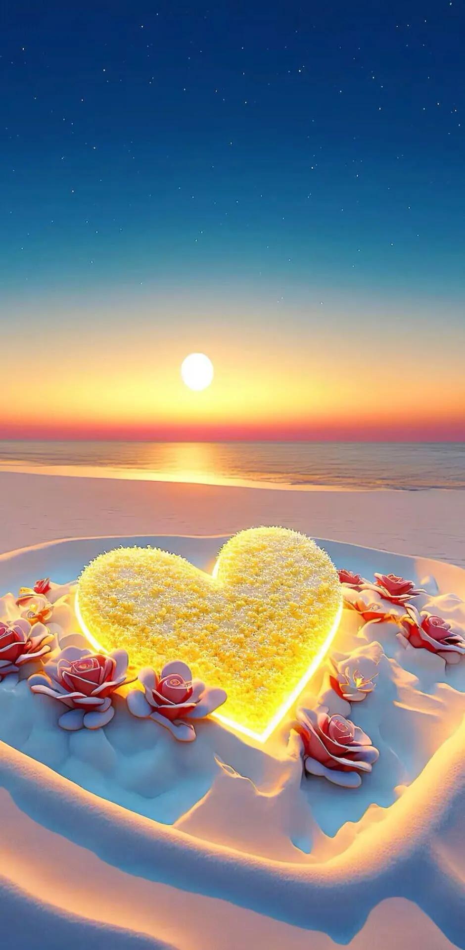 唯美心形图片高清壁纸,爱心壁纸图片唯美简约