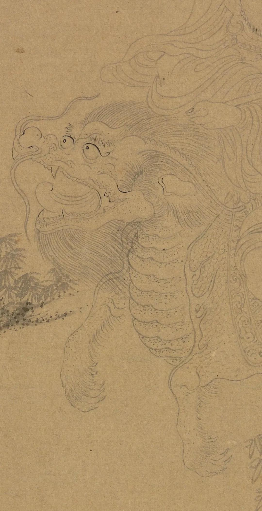 白描十八罗汉图片高清大图,清李公麟白描十八罗汉图