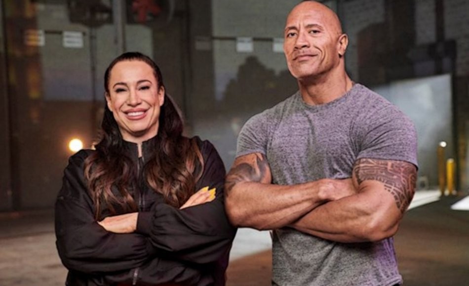 巨石强森和他的女儿们,巨石强森和他的大女儿照片