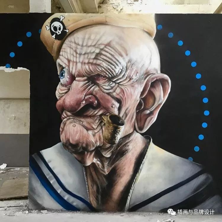 超震撼的墙绘,有视觉冲击感极简的墙绘