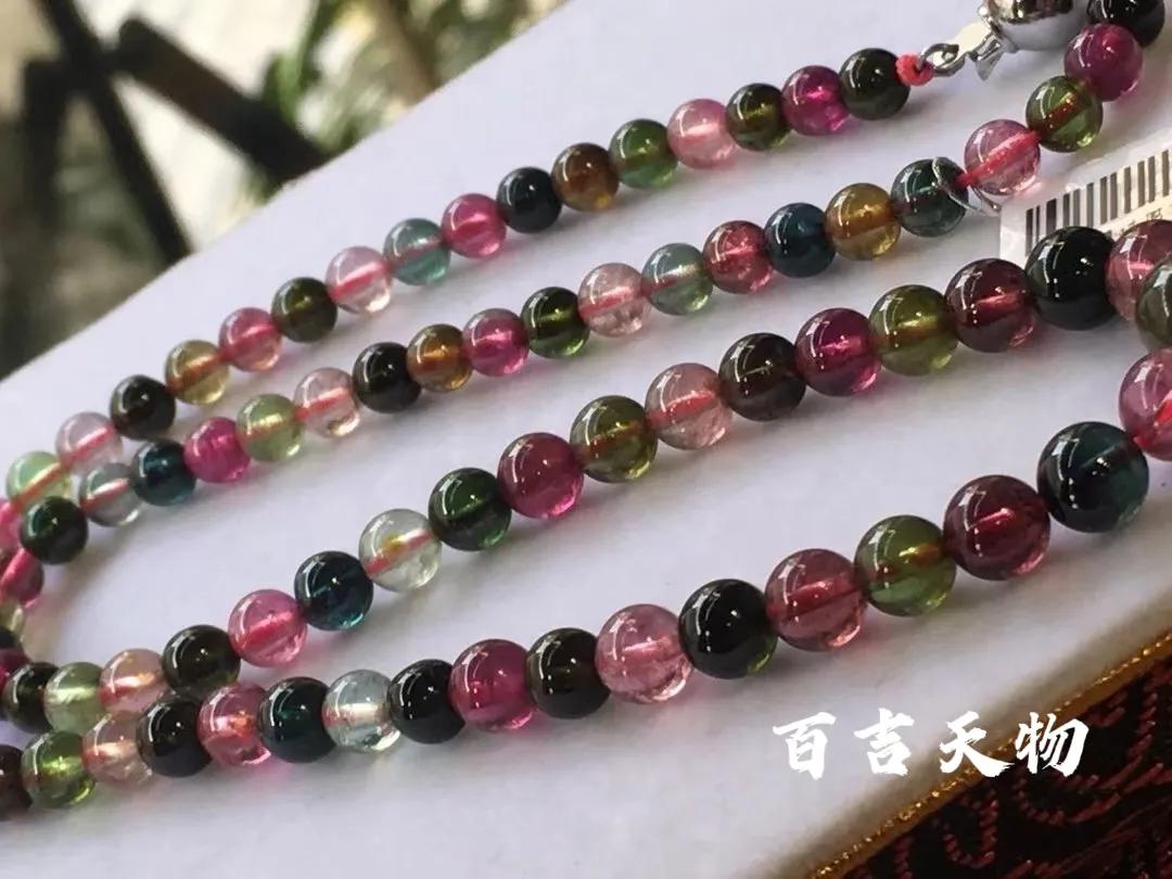 彩银绿碧玺项链,绿碧玺珠子项链搭配