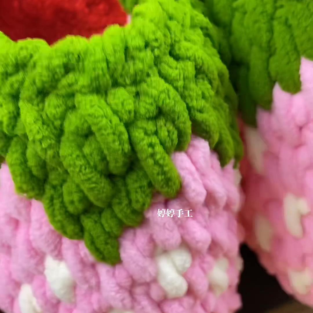 钩拖鞋草莓花样图案大全,冰条线草莓拖鞋教程全过程