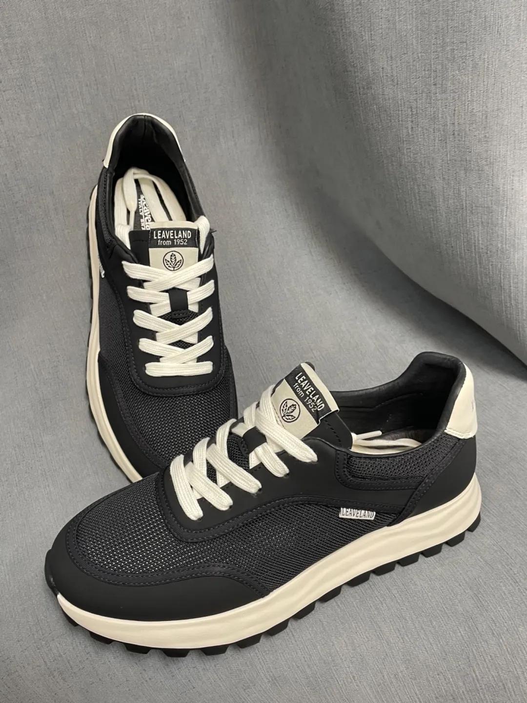 leaveland枫叶厚底增高休闲鞋,leaveland枫叶新款男士真皮工装鞋