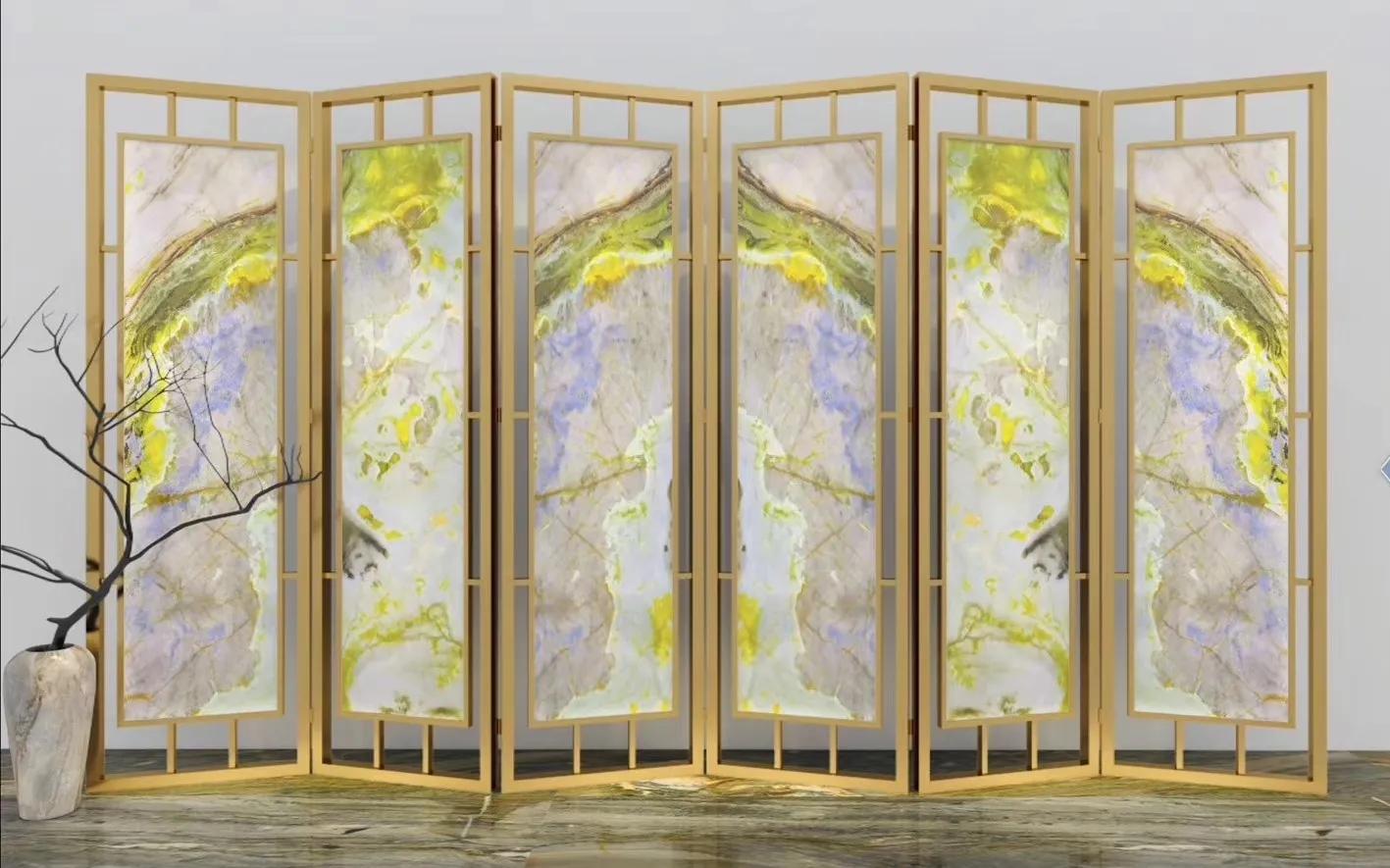 奢石绿屏风隔断,奢石小屏风
