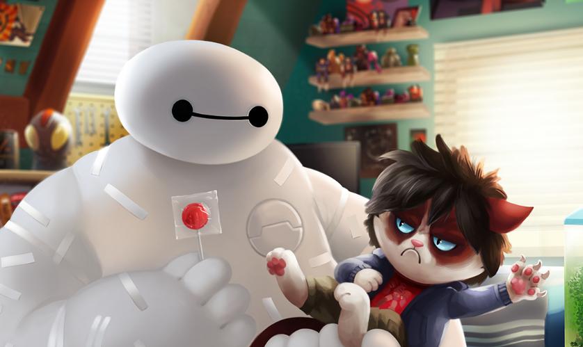 超能陆战队泰迪和教授变成了知了,超能陆战队给大白穿上机甲的过程