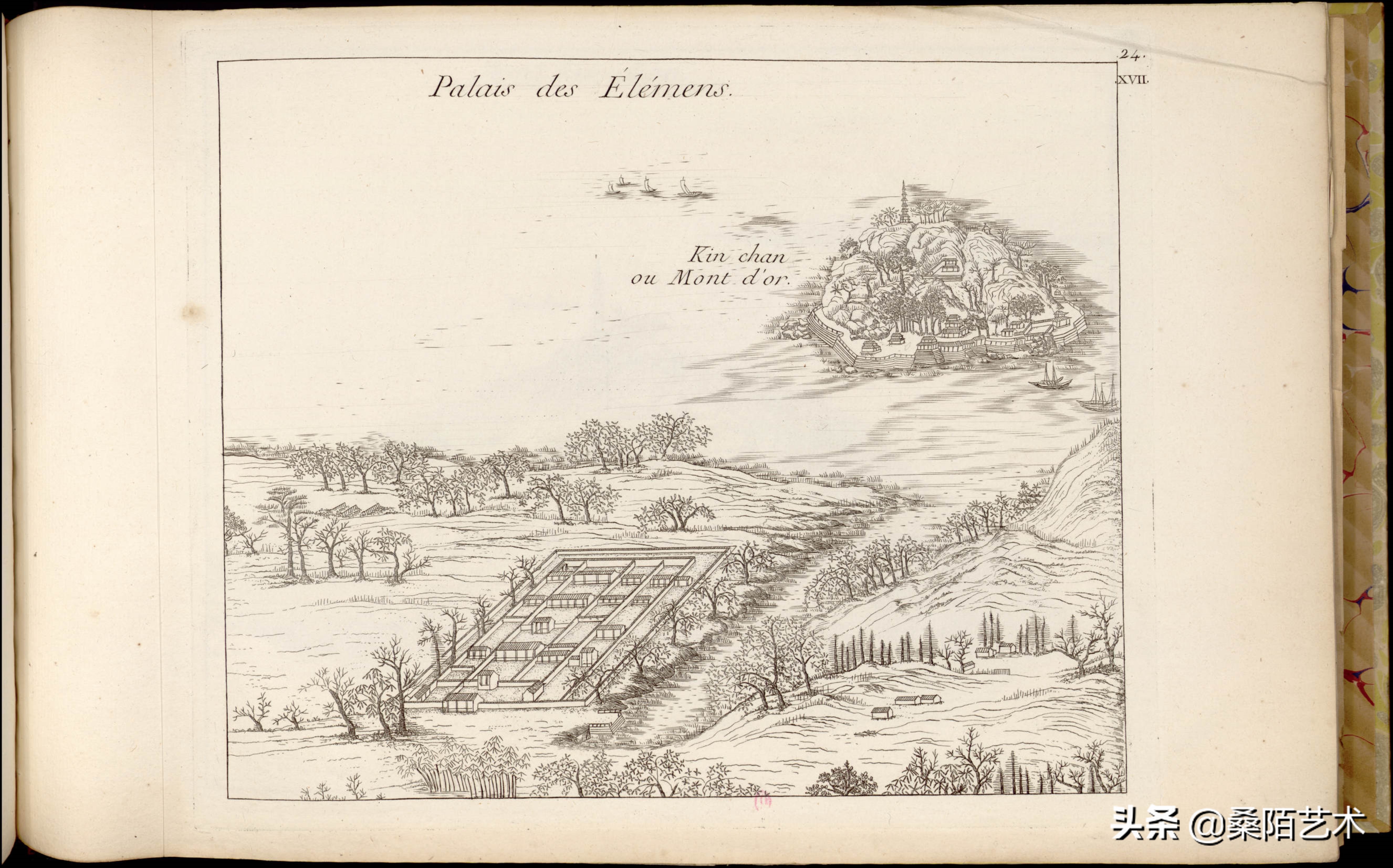 中国古典园林铜版画图片,1788年绘制的97幅中国园林铜版画