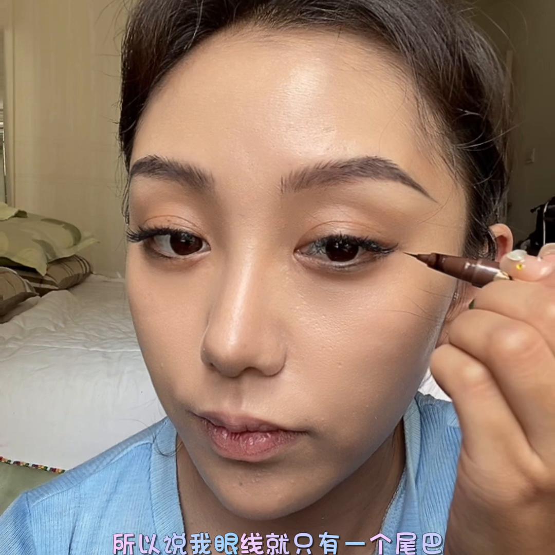 单眼皮日常妆容美妆博主,美妆博主安娜贝尔妆容