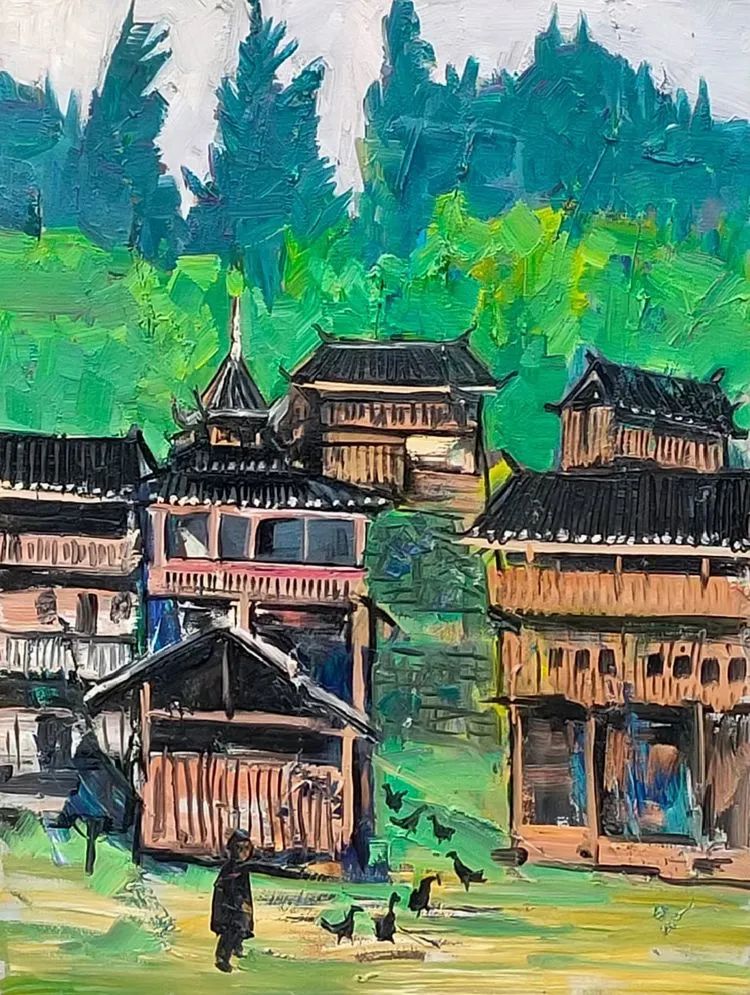 西安美术学院王胜利油画作品欣赏,王嘉陵油画生命之光