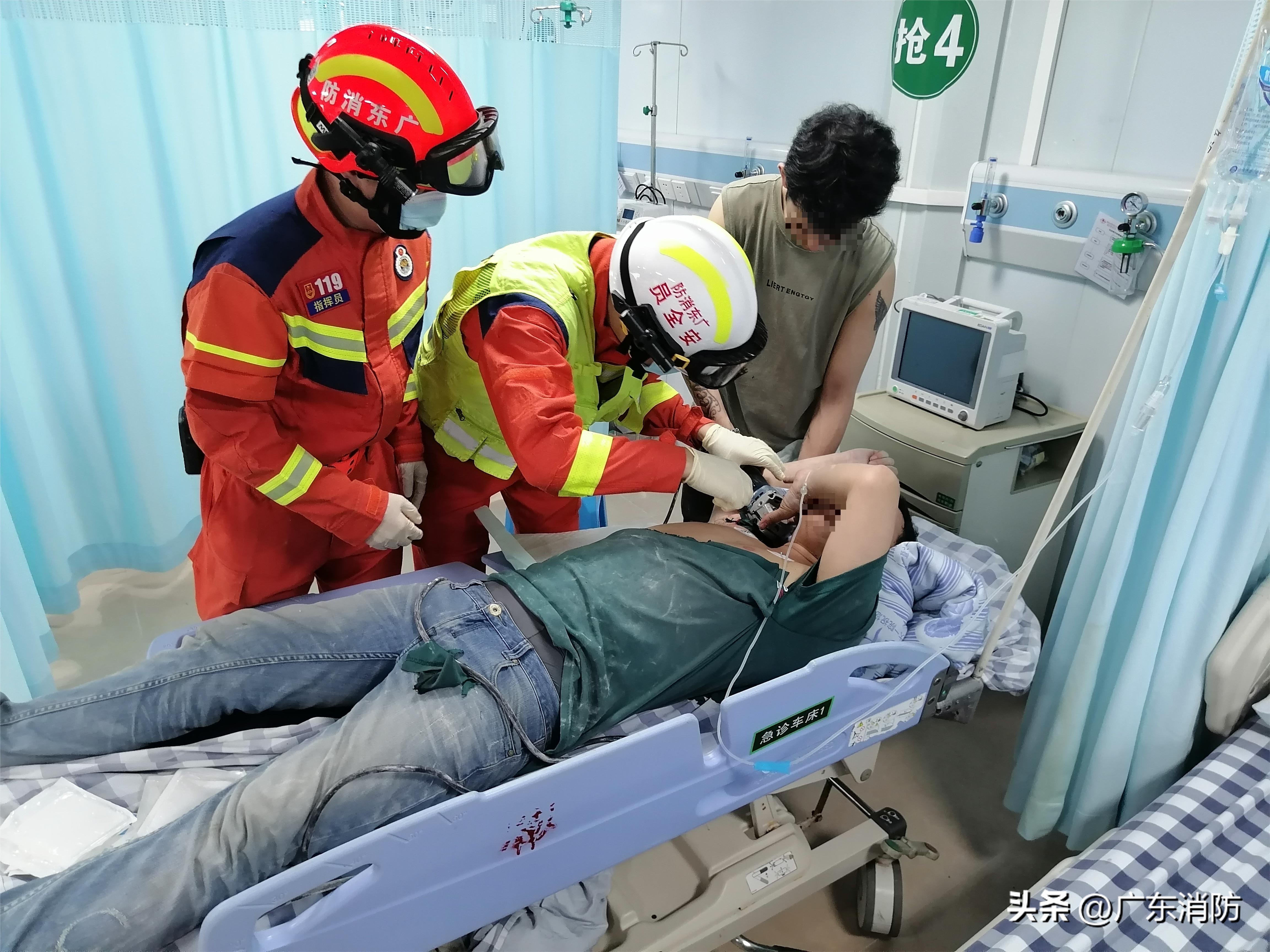 隔着屏幕都感觉疼！广州一男子手臂腋下不慎被电锯绞肉，120紧急求助